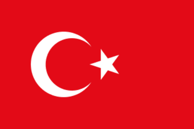 Bandeira da Turquia. Fonte: Wikimedia Commons.